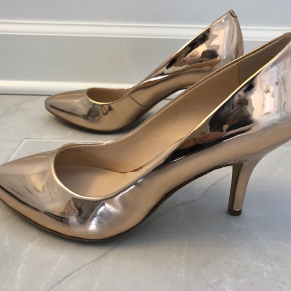 INC gold patent pumps. Perfect party shoes